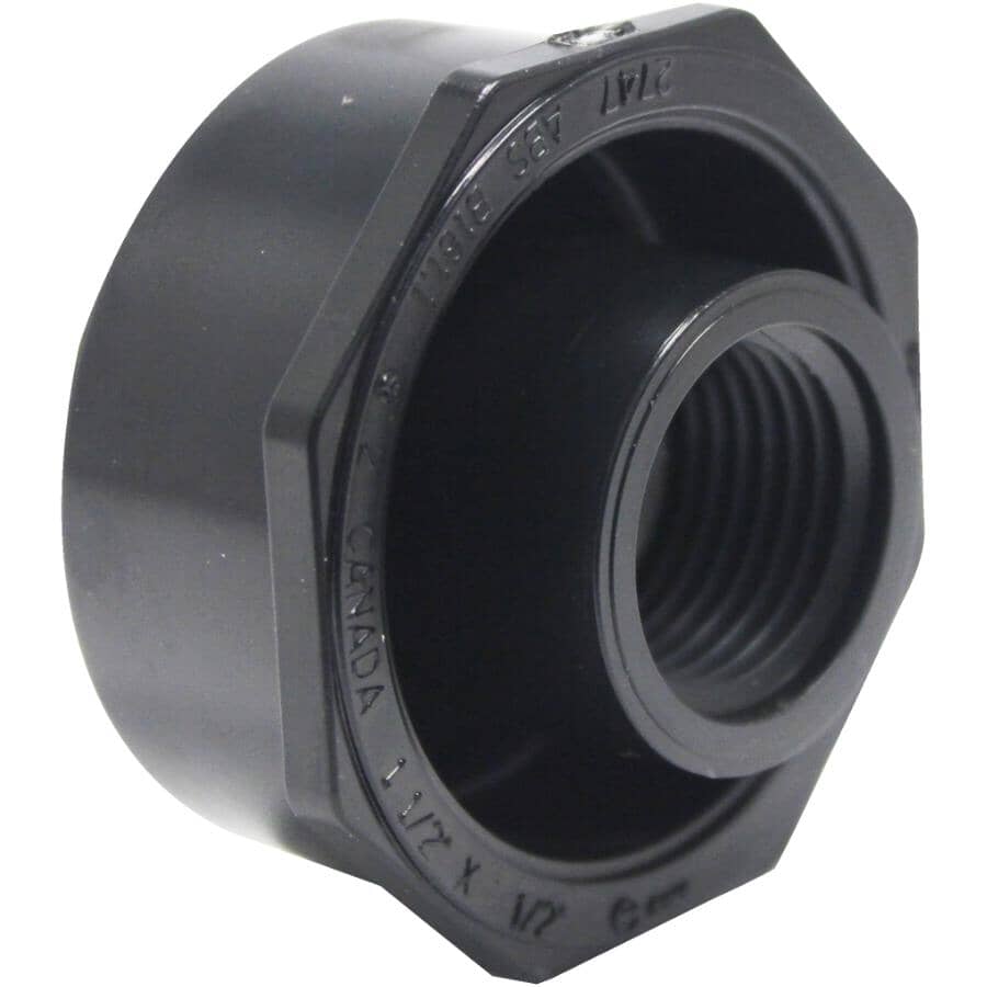 1-1/2" Spigot x 1/2" FPT Socket ABS Flush Fitting Bushing