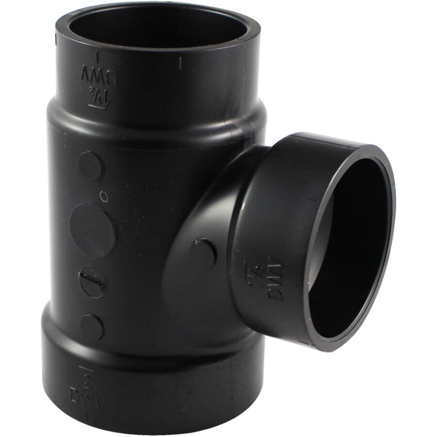 2" Hub x 1-1/2" Hub x 1-1/2" Hub ABS Sanitary Reducing Tee