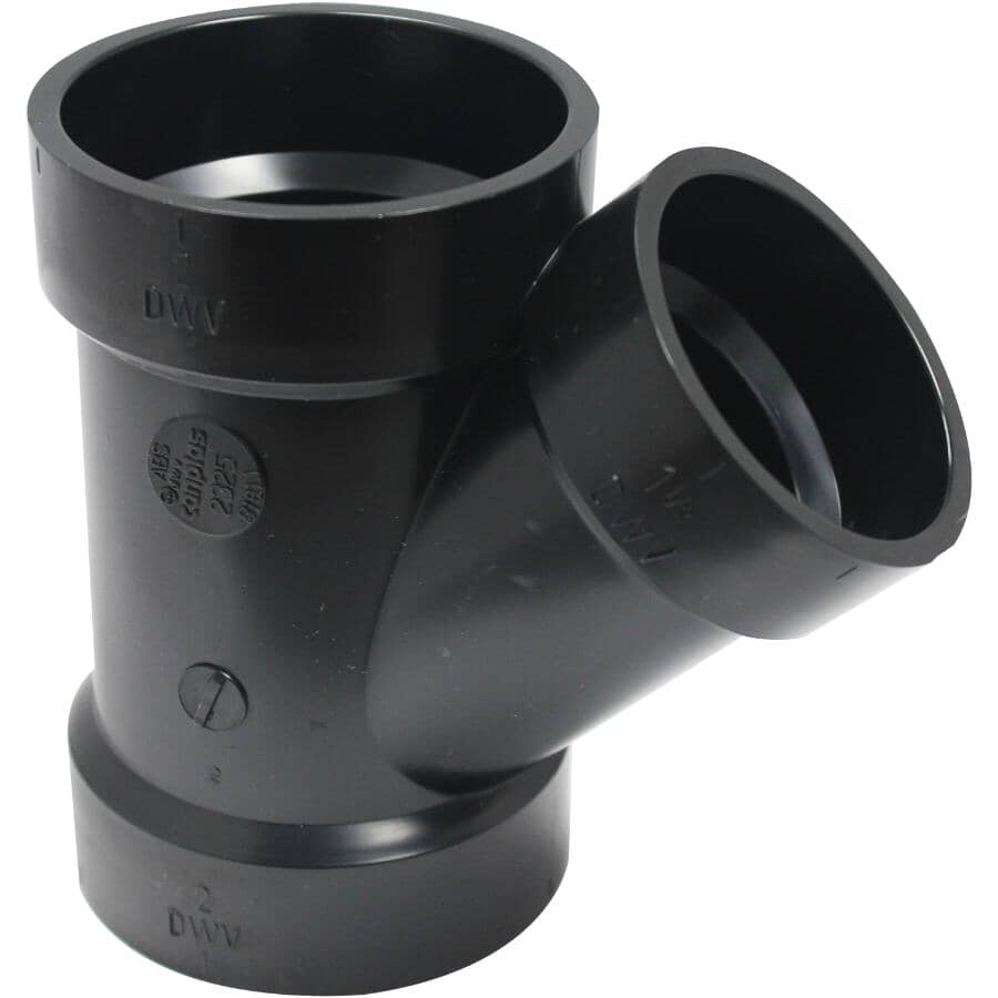 2" Hub x 2" Hub x 1-1/2" Hub ABS 45 Degree Reducing Wye