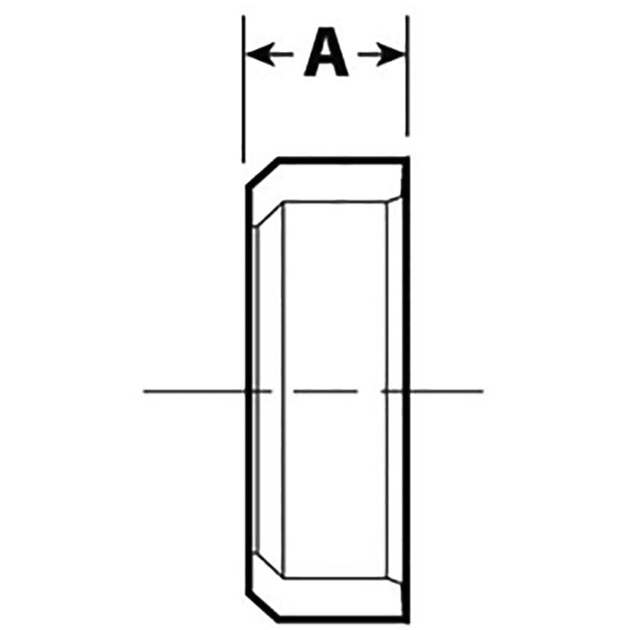 2" Spigot x 1-1/2" Hub ABS Flush Reducing Bushing