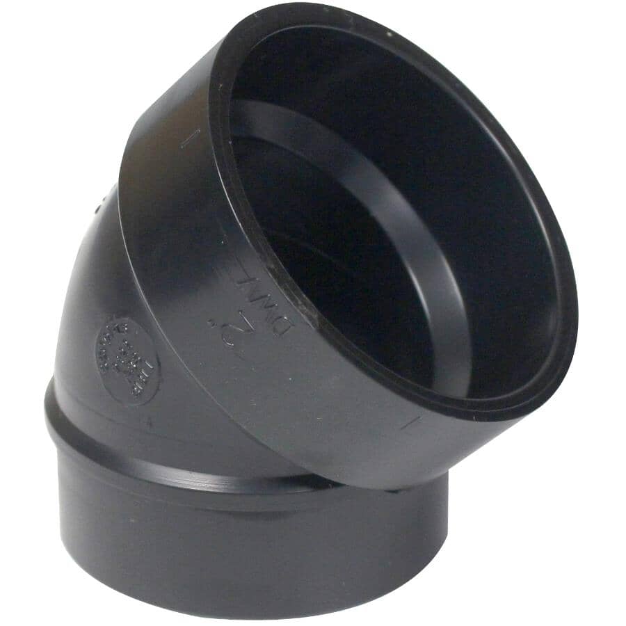 2" Spigot x 2" Hub ABS 45 Degree Street Elbow