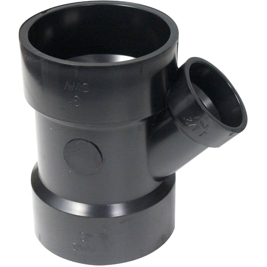 3" Hub x 3" Hub x 1-1/2" Hub ABS 45 Degree Reducing Wye