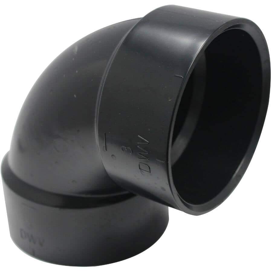 3" Hub x Hub ABS 90 Degree Elbow
