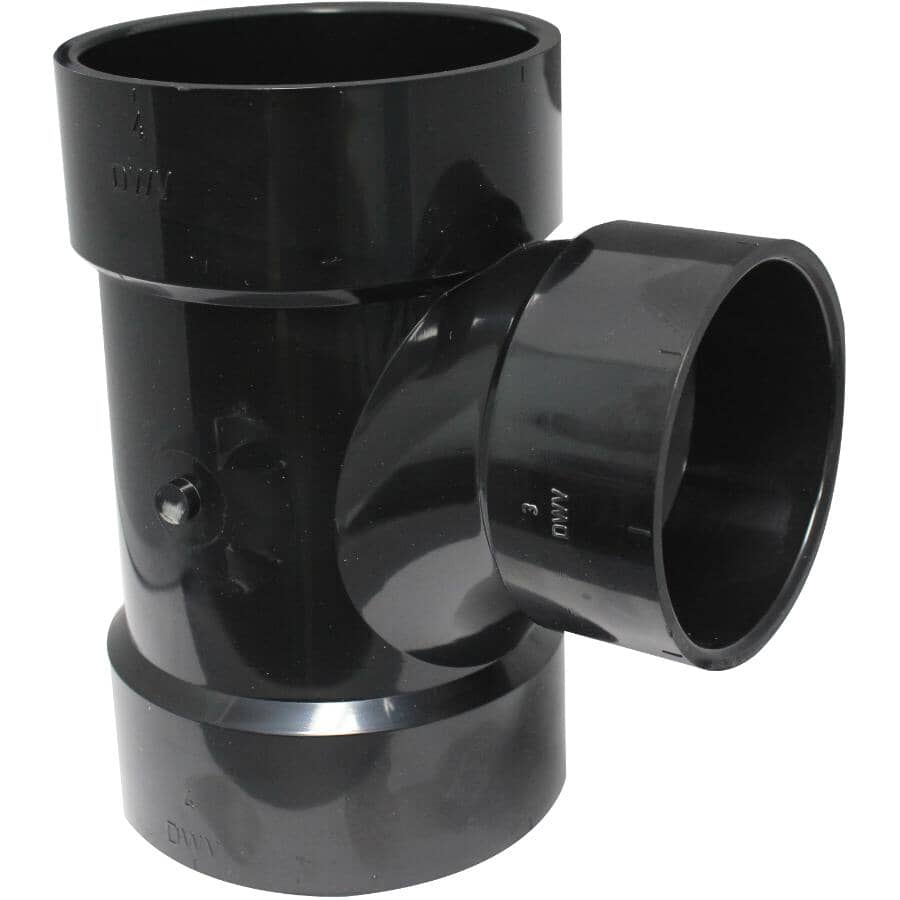 4" Hub x 4" Hub x 3" Hub ABS Sanitary Tee