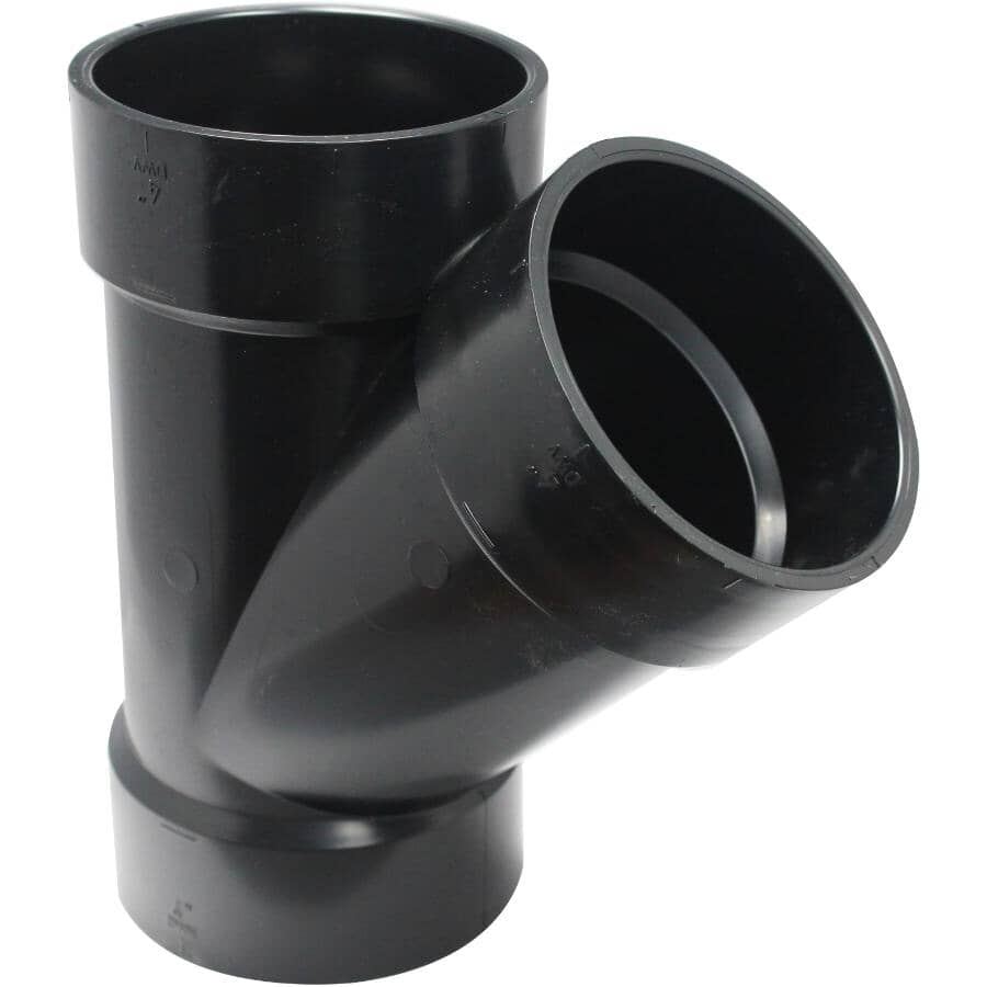 4" Hub x Hub x Hub ABS 45 Degree Wye