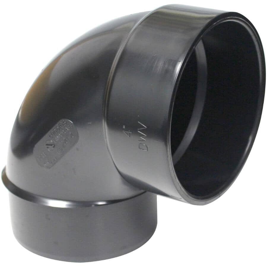 4" Spigot x 4" Hub ABS 90 Degree Street Elbow