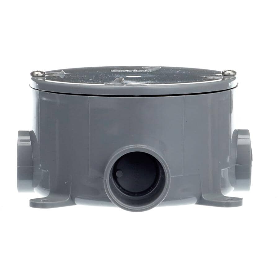 4" x 3/4" Round PVC Conduit Box