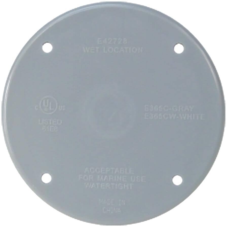 Grey Round Blank Receptacle Cover