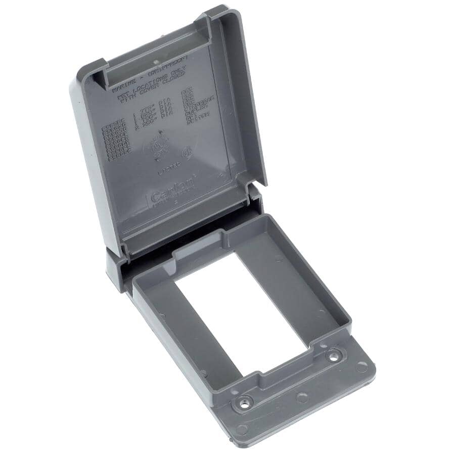 Grey Vertical Weatherproof GFI Receptacle Cover