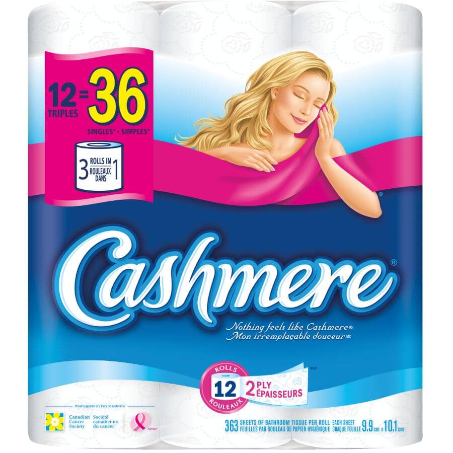 2 Ply Toilet Paper - 363 Sheets, 12 Triple Rolls