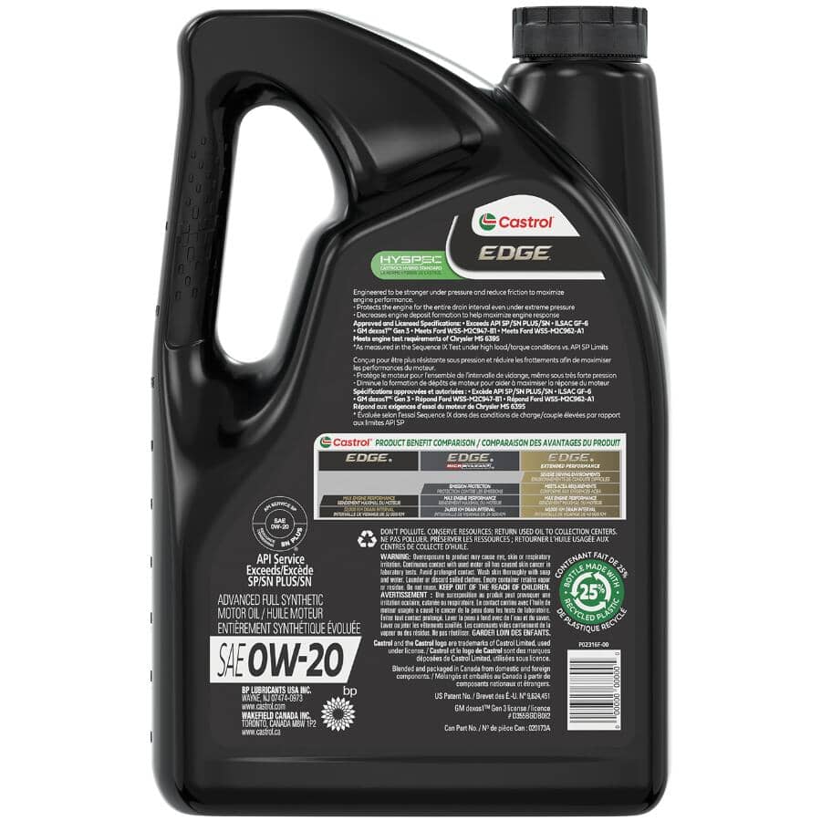 0W20 Edge Synthetic Motor Oil - 5 L