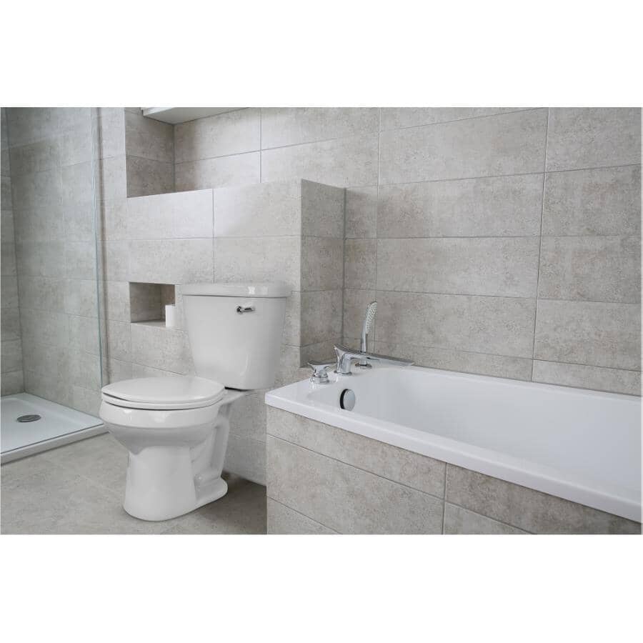 Round Plastic Toilet Seat - with Closed Front + Slow Close, White