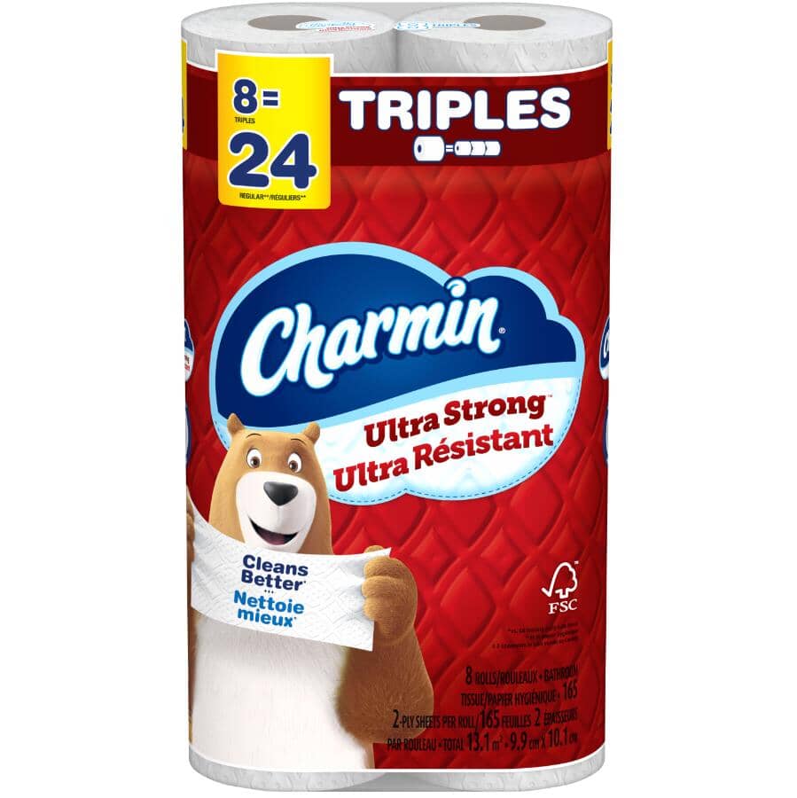 2 Ply Ultra Strong Toilet Paper - 8 Triple Rolls