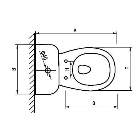 3 L/6 L Marriot Dual Flush Round Toilet - White