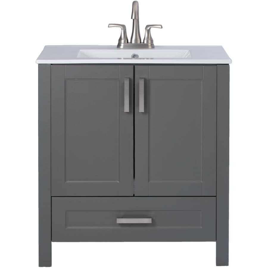 30" W x 18" D Clare Vanity with Vitreous China Top - Grey