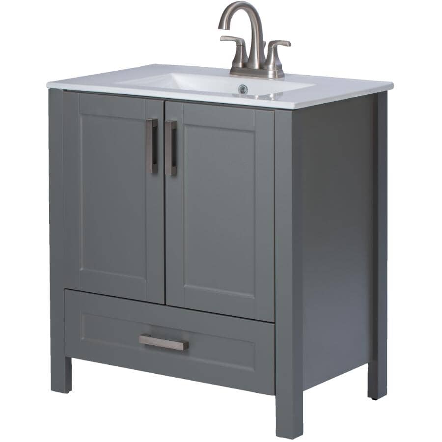 30" W x 18" D Clare Vanity with Vitreous China Top - Grey