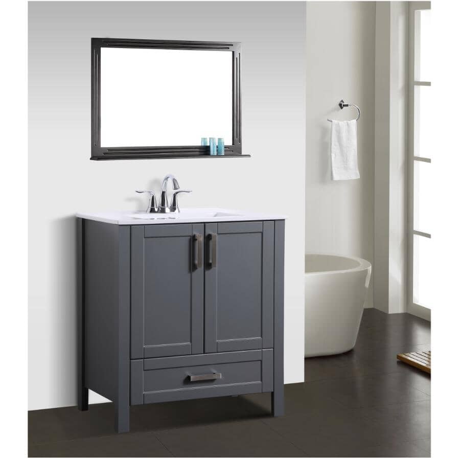 30" W x 18" D Clare Vanity with Vitreous China Top - Grey