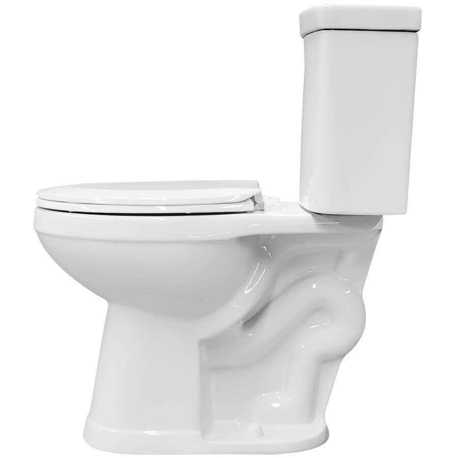 4.8 L Sasha Elongated Toilet - 18", White + Black Handle