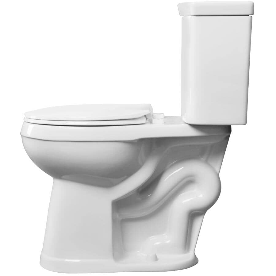 4.8 L Sasha Round Toilet - 18", White + Black Handle