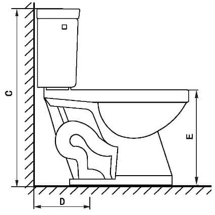 4.8 L Sasha Round Toilet - 18", White + Black Handle