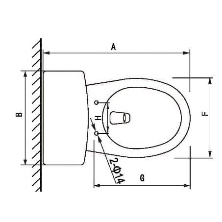 4.8 L Sasha Round Toilet - 18", White + Black Handle