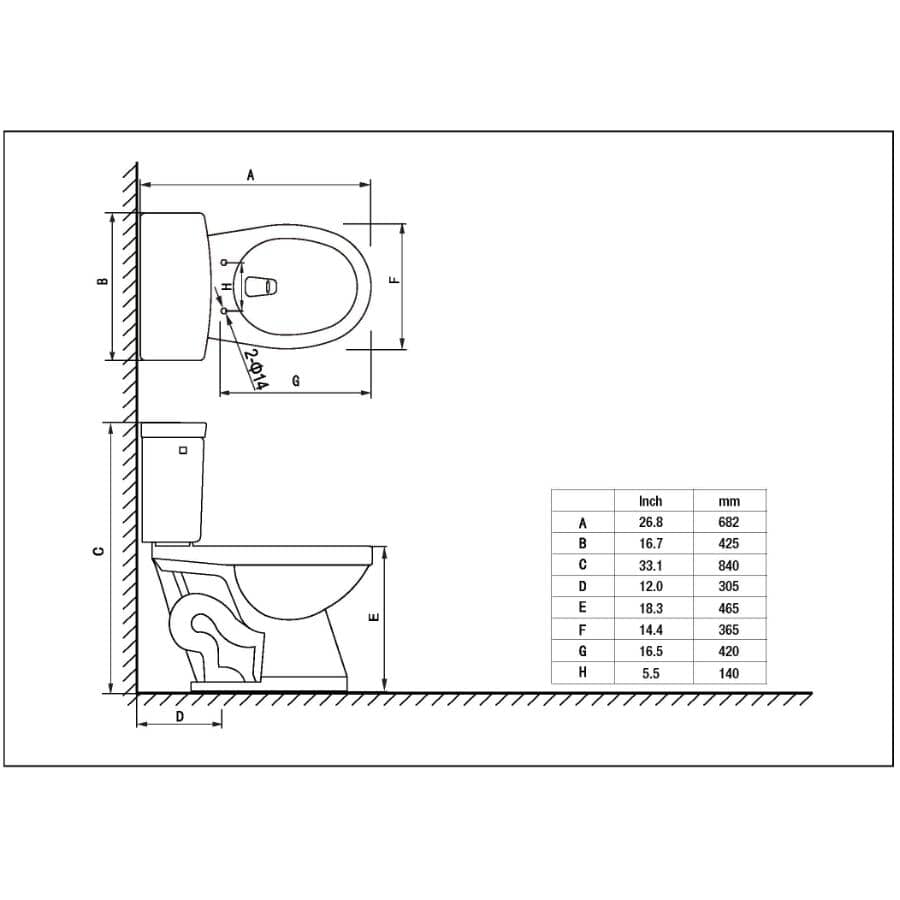 4.8 L Sasha Round Toilet - 18", White + Black Handle
