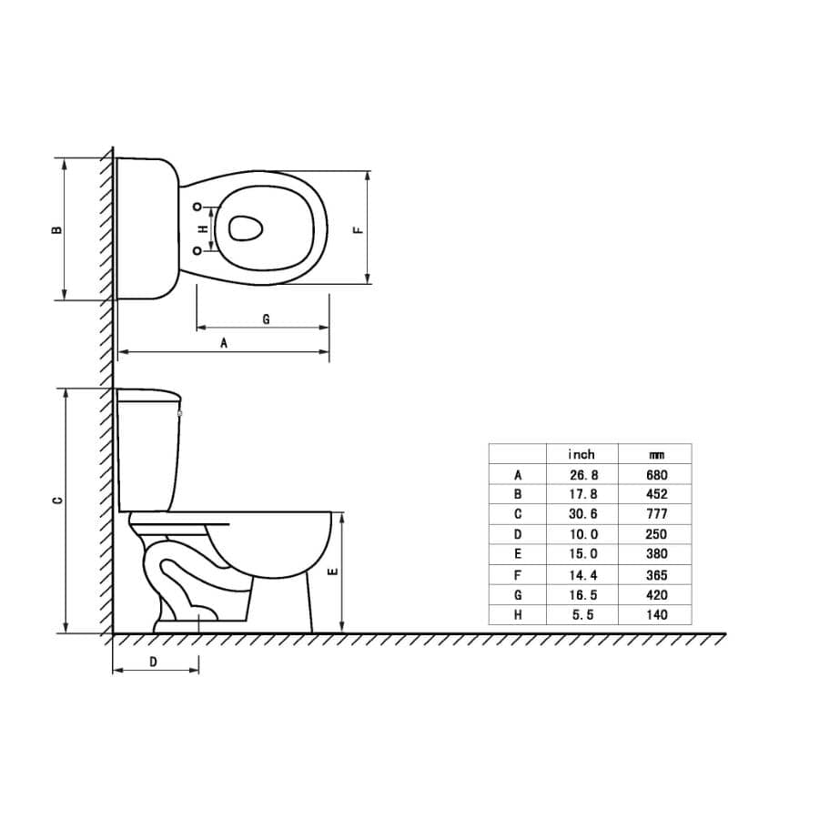 6 L Bournelli Round Toilet - White