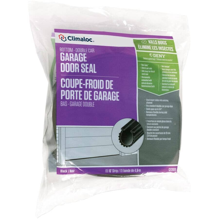 16' Black Vinyl Replacement Garage Door Weatherstripping