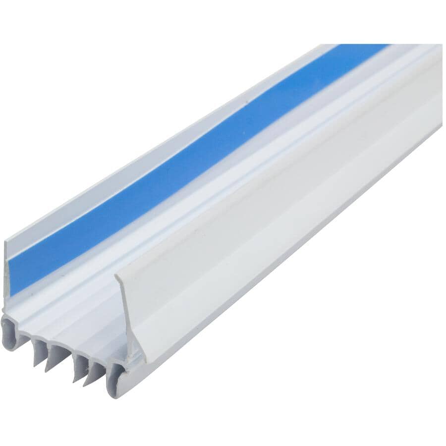 3' White Vinyl U Door Sweep - with Fins