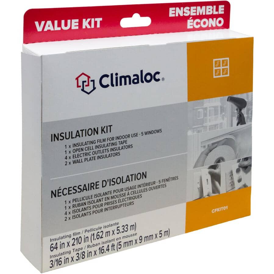 64" x 210" Window Insulation Kit - with 4 Outlet + 2 Wall Plate Insulators