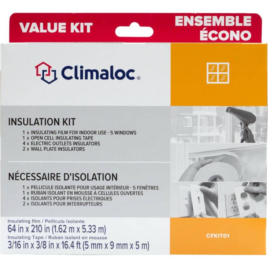 64" x 210" Window Insulation Kit - with 4 Outlet + 2 Wall Plate Insulators
