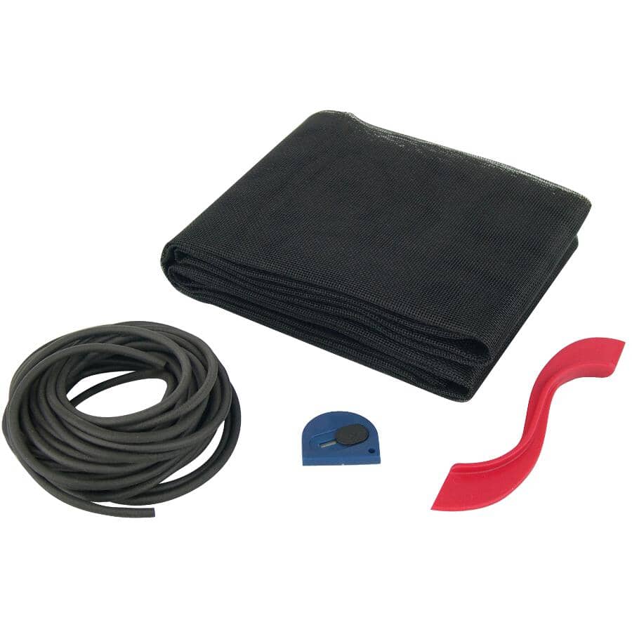Fibreglass Window Screen Kit - Black, 48" x 84"