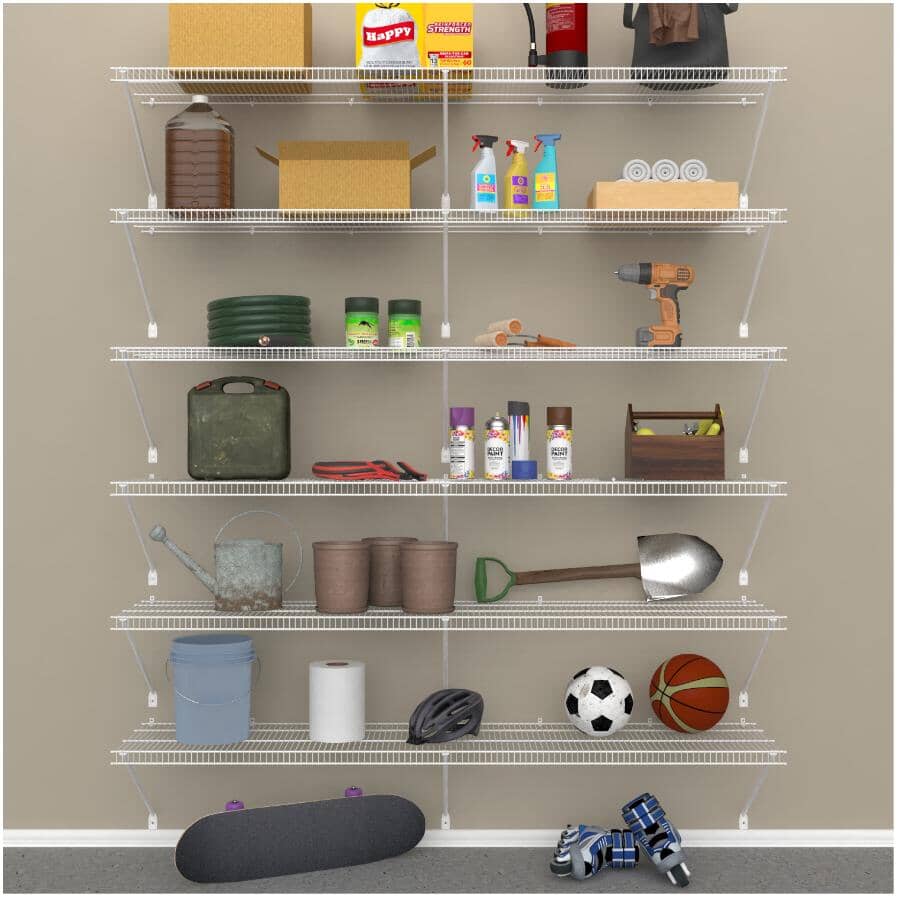 12 Pack 16" White Shelf Support Braces, with Anchors