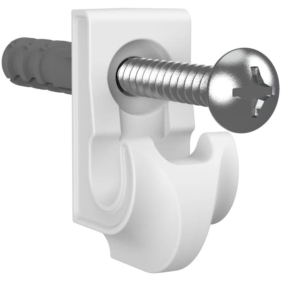 12 Pack White Back Wall Shelf Clips with Pins