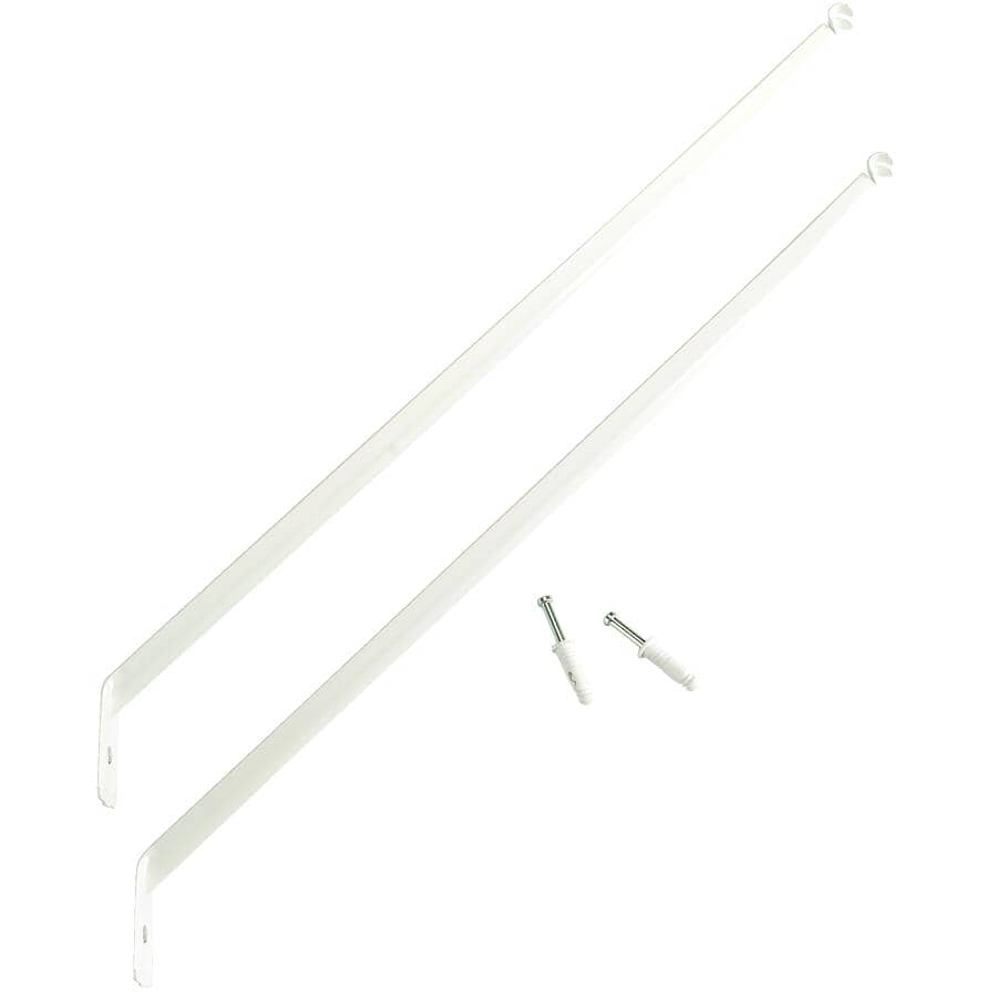 2 Pack 12" White Shelf Support Braces, with Anchors