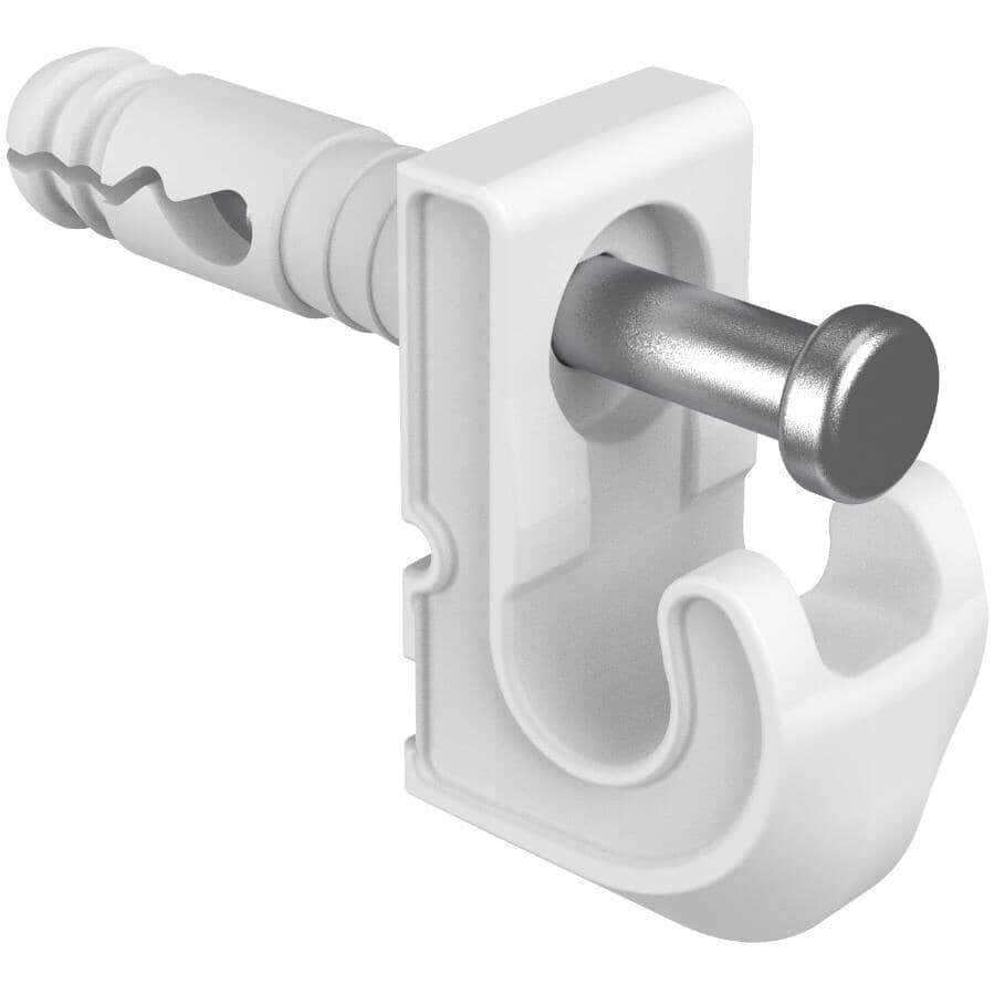 48 Pack White Back Wall Shelf Clips with Pins