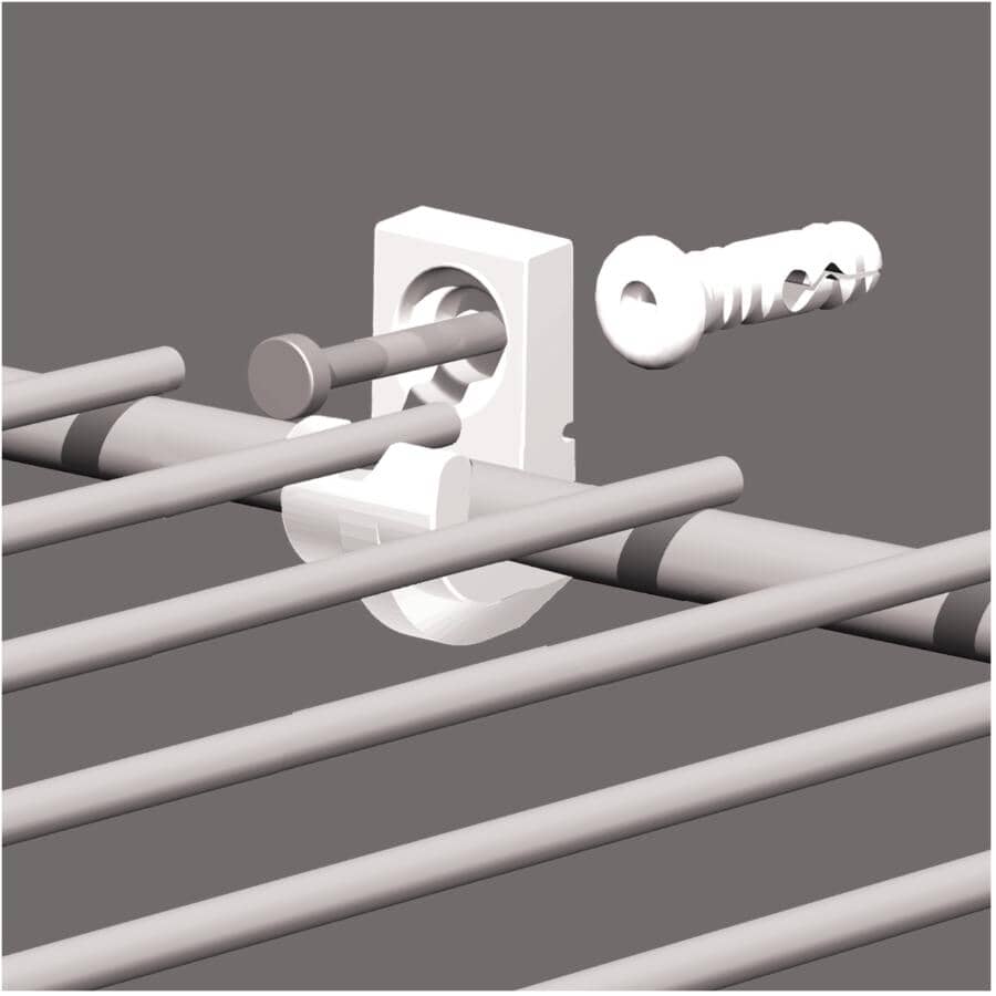 48 Pack White Back Wall Shelf Clips with Pins