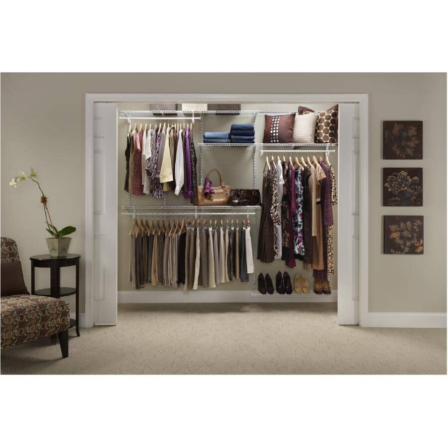 5' - 8' Shelf Track Closet Organizer with Shoe Rack