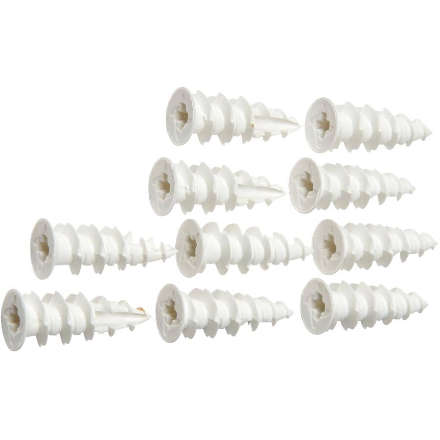 10 Pack #8L Nylon Walldriller Anchors, with Screws