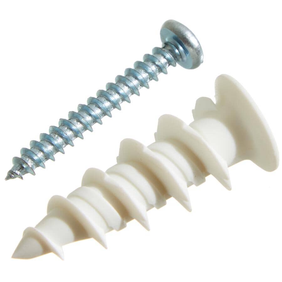 25 Pack #8L Nylon Walldriller Anchors, with Screws