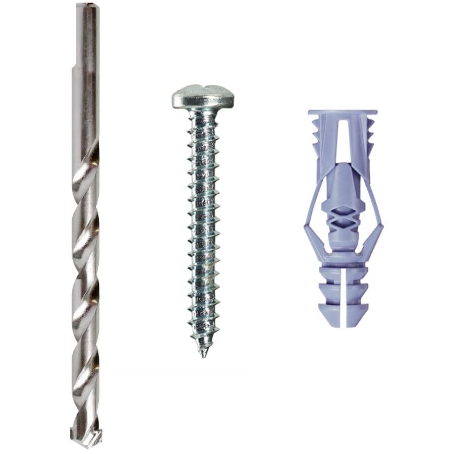 3 Pack 1/4" Zinc Plated Short Hollow Wall Anchors