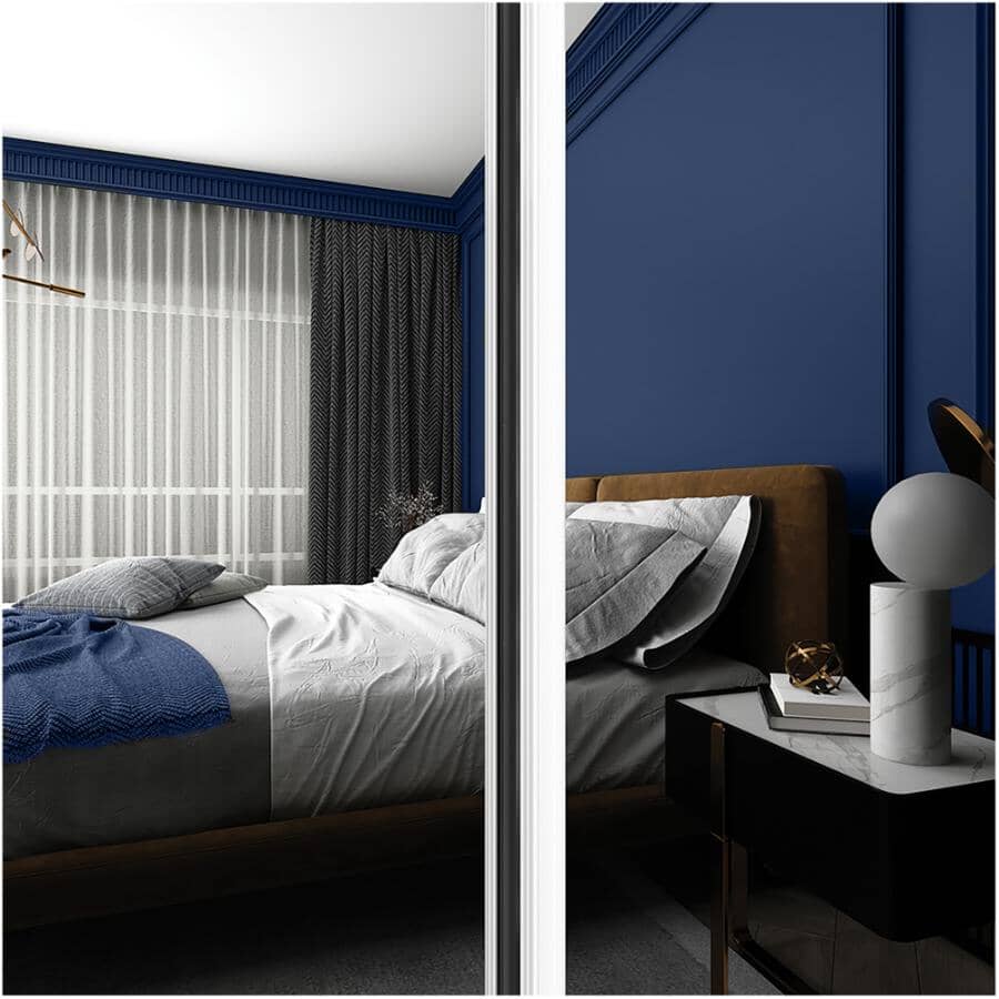 Mirror Sliding Closet Door - Top Roll + White, 60" x 80"