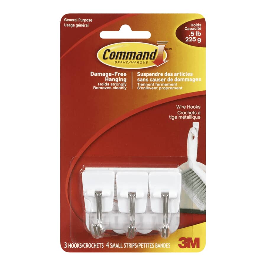 3 Pack Small Metal Adhesive Hooks