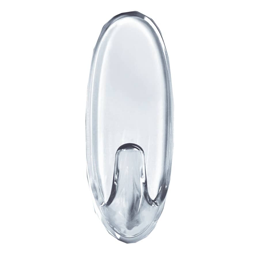 6 Hooks Plus 12 Strips Clear Medium Adhesive Hooks