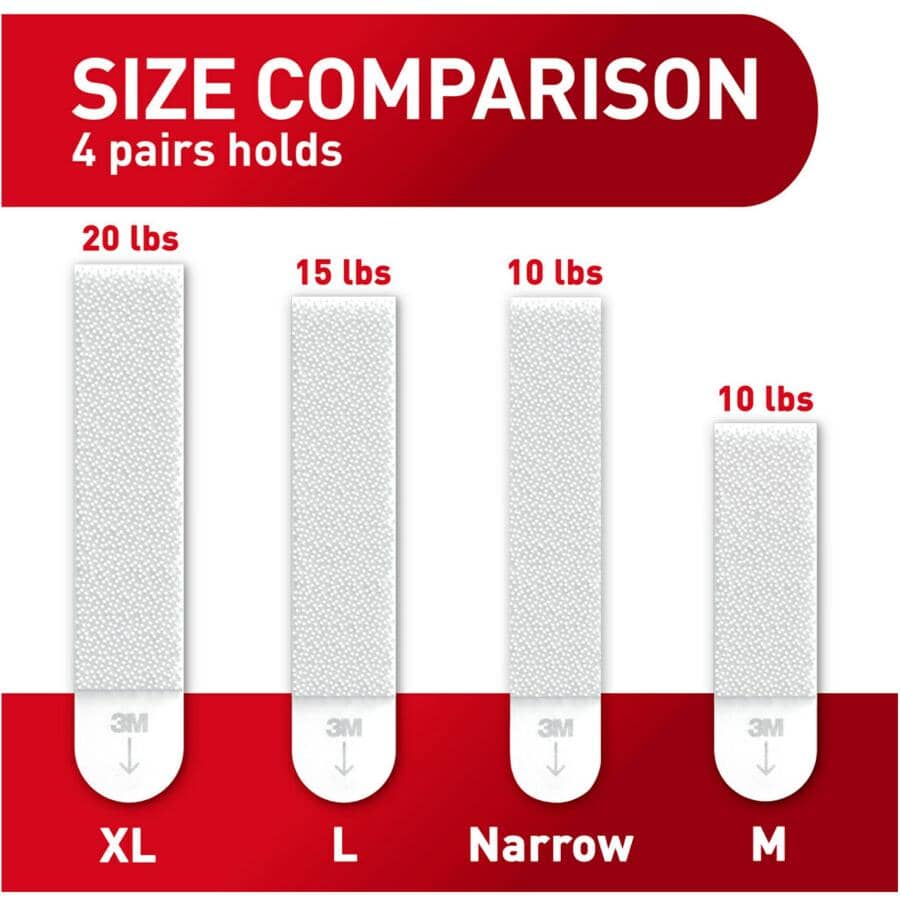 White Adhesive Picture Hanger Strips - Large, 8 pack