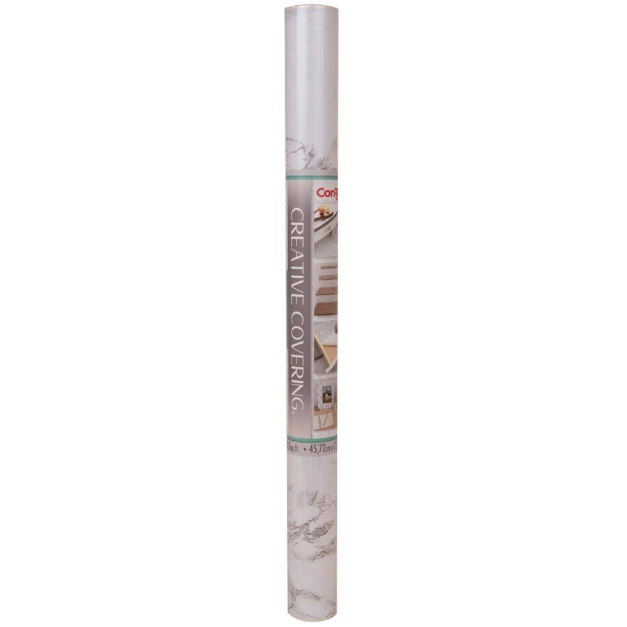 Self-Adhesive Creative Covering - Classic Marble Grey, 18" x 9'