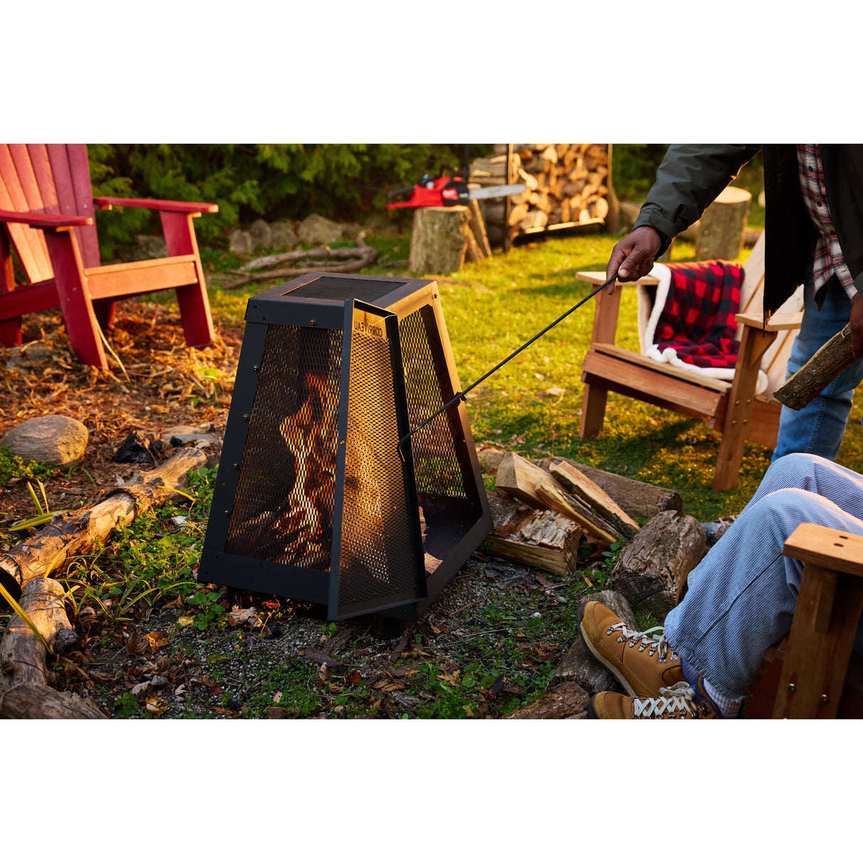 Spark Top #1 Outdoor Steel Fire Pit - with Poker, 20" x 20"