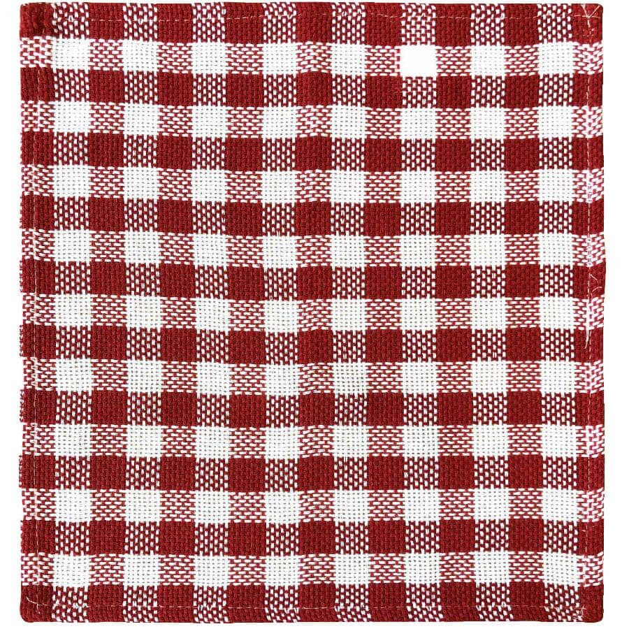 Cotton Dish Cloth - Assorted Colours, 14" x 14", 10 Pack