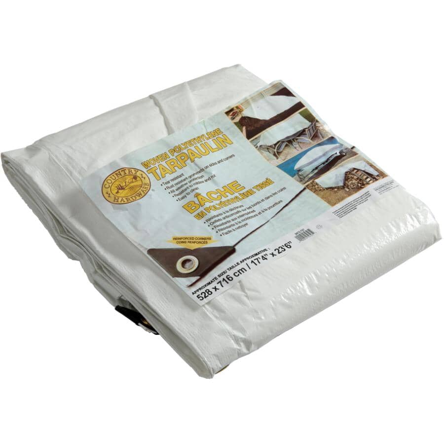 18' x 24' White Poly Tarpaulin