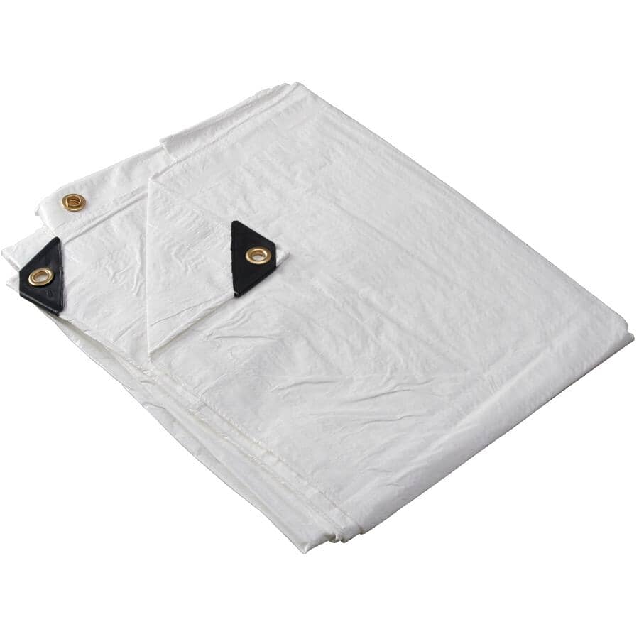8' x 10' White Poly Tarpaulin
